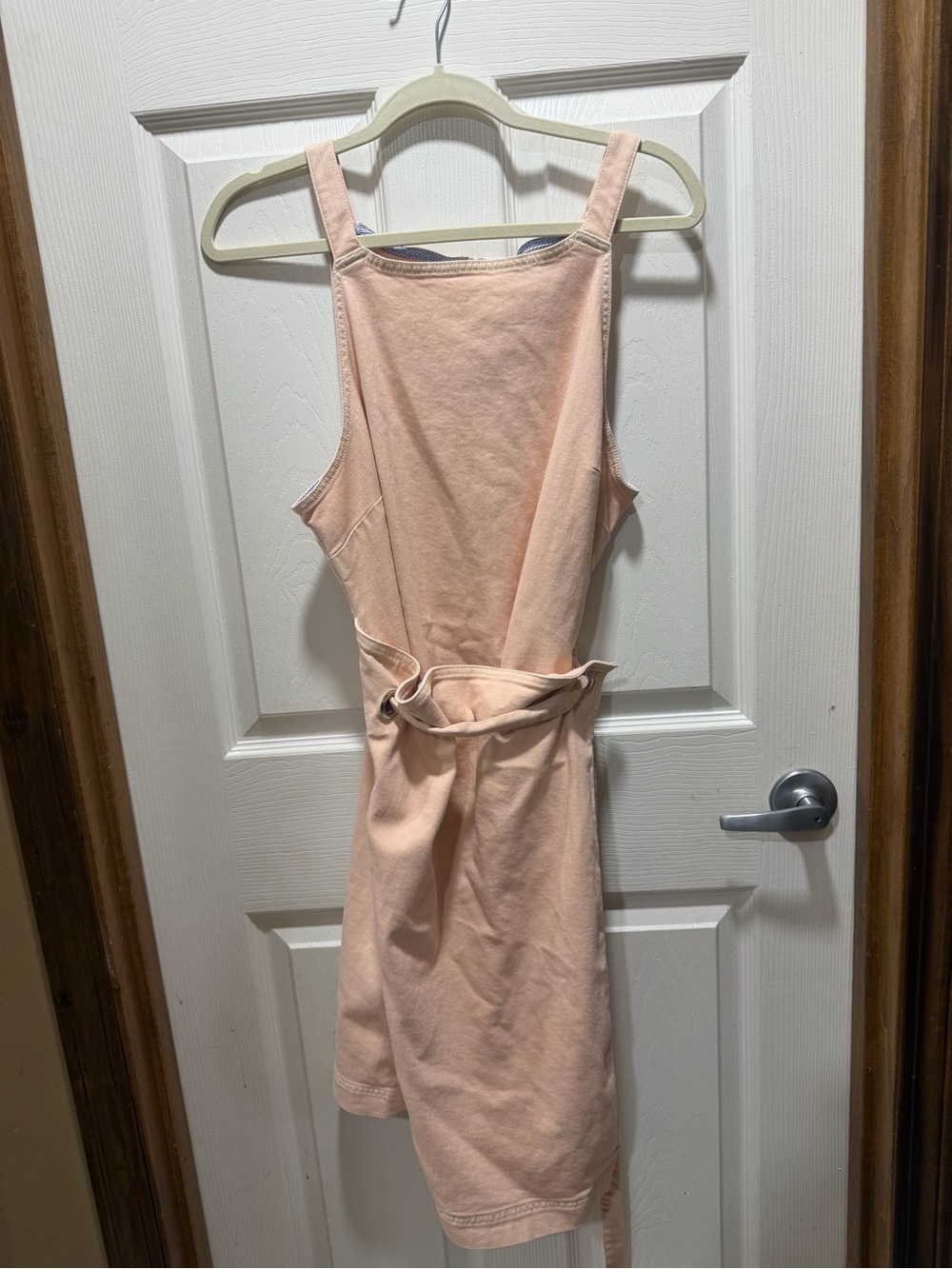 HOLDING HORSES Peach Sleeveless Tie-Waist Mini Dress